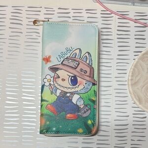 Kids Wallet with Cartoon Design - Green and Blue